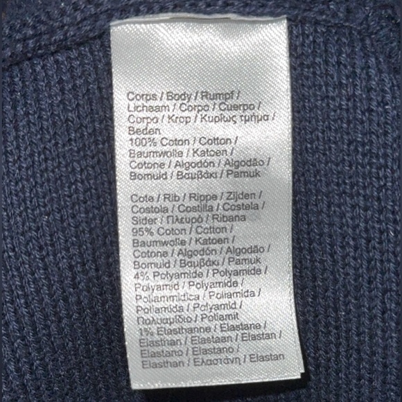 Navy Blue Lacoste Mens Crewneck
Sweater with Creme Sleeve Embellishment- L to XL - Picture 7 of 7
